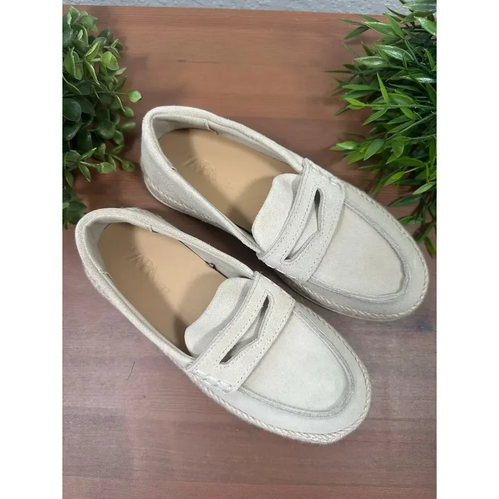 Zara Kids Suede Moccasins Loafers Boys Size 32